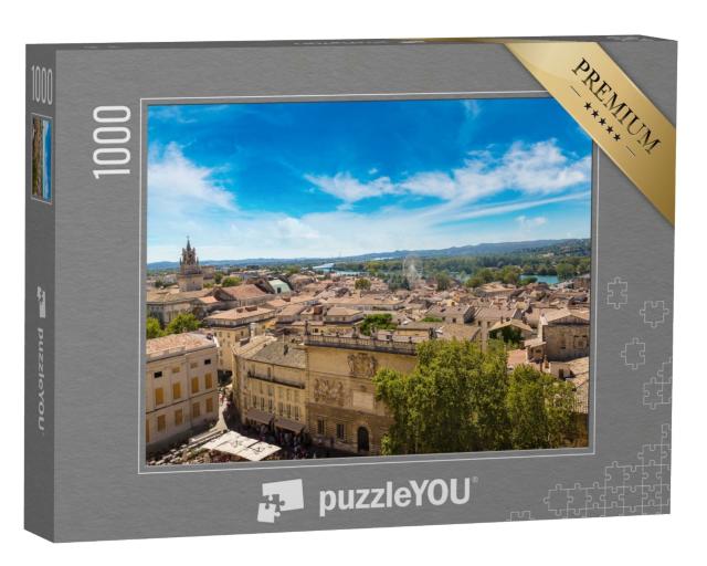 Puzzle de 1000 pièces « Vue aérienne panoramique d'Avignon par une belle journée d'été, France »