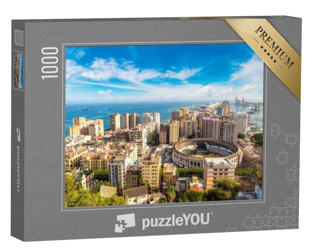 Puzzle de 1000 pièces « Vue aérienne panoramique de Malaga, Espagne »