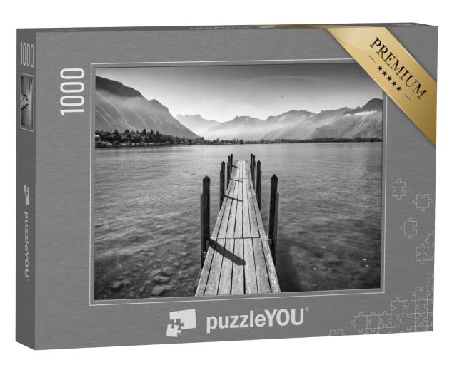 Puzzle de 1000 pièces « Jetée idyllique sur le lac Léman, Suisse »