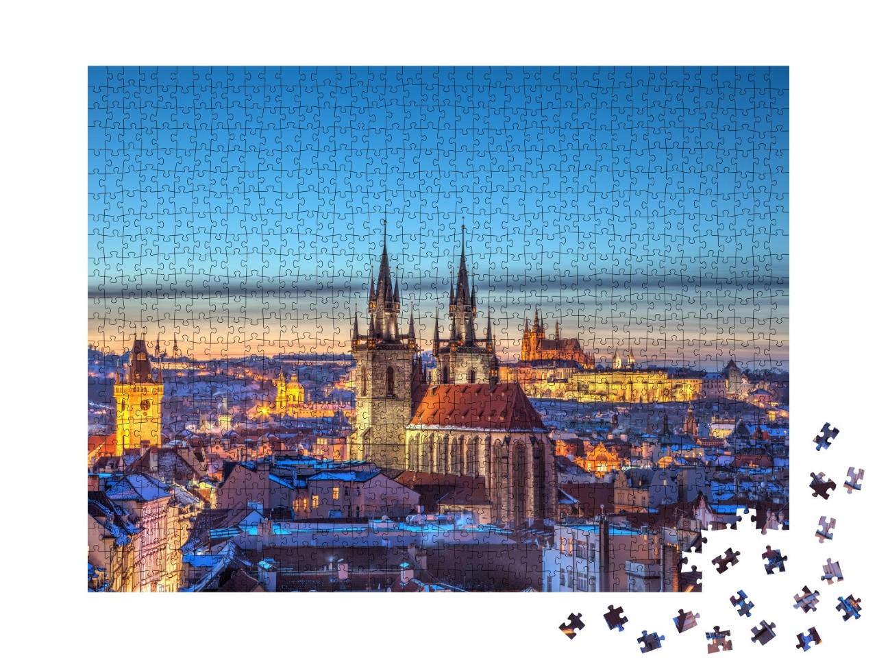 Puzzle de 1000 pièces « Vue sur le centre historique de Prague »