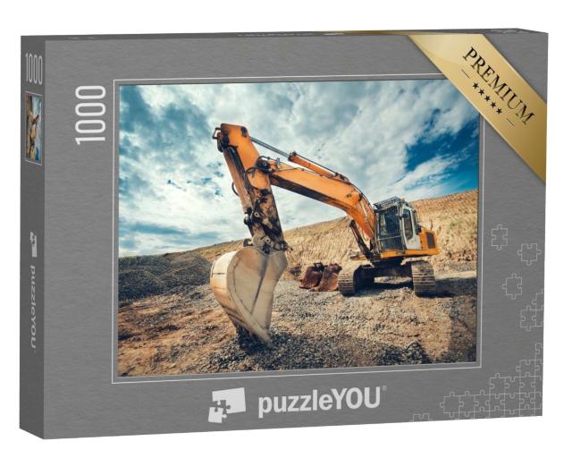 Puzzle de 1000 pièces « Gros plan sur une pelle industrielle sur un chantier de construction »
