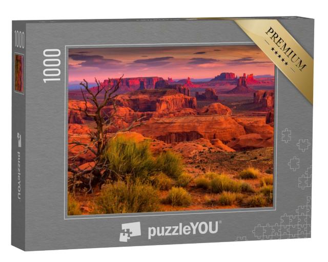 Puzzle de 1000 pièces « Lever de soleil à Hunts Mesa, Arizona, États-Unis »