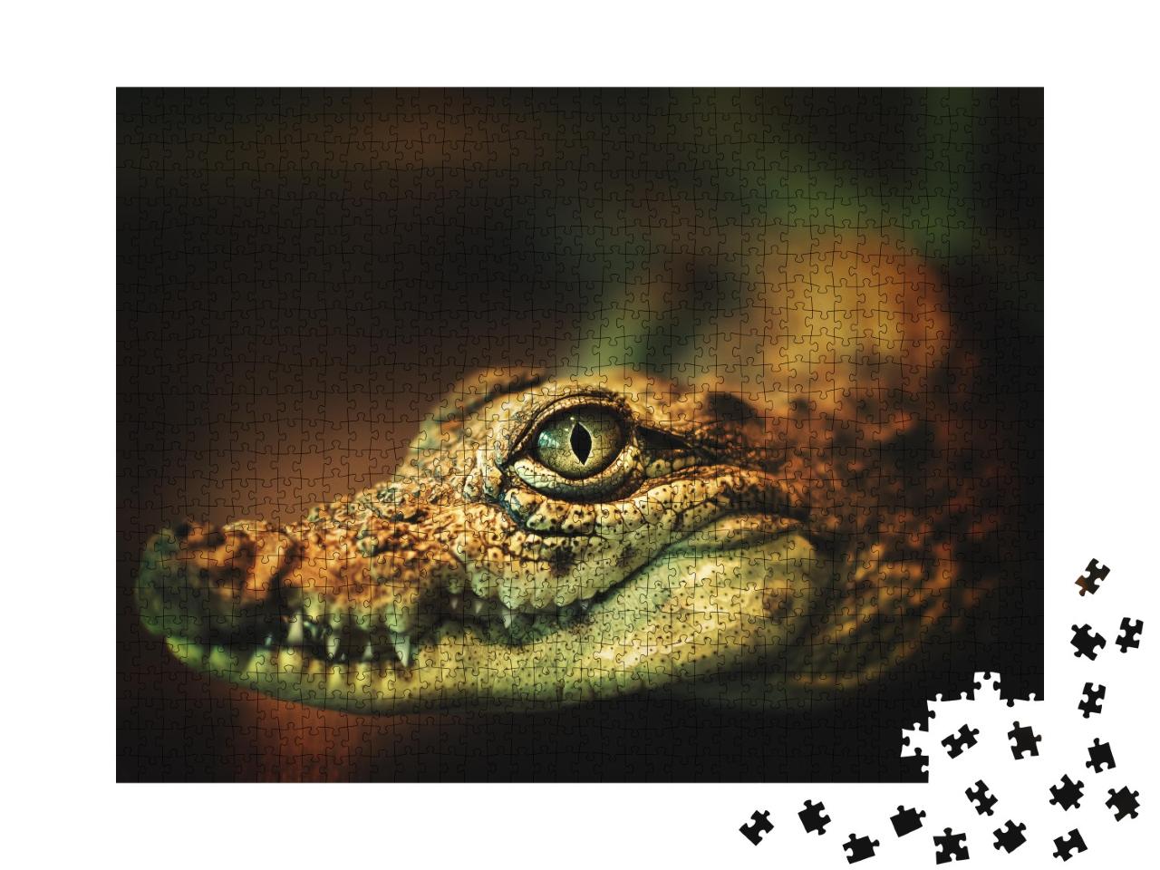 Puzzle de 1000 pièces « Le crocodile montre les dents »