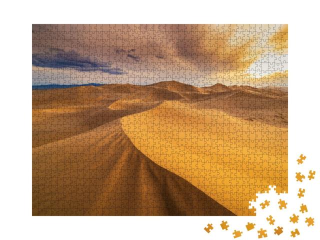 Puzzle de 1000 pièces « Coucher de soleil sur les dunes de sable dans le désert, États-Unis »