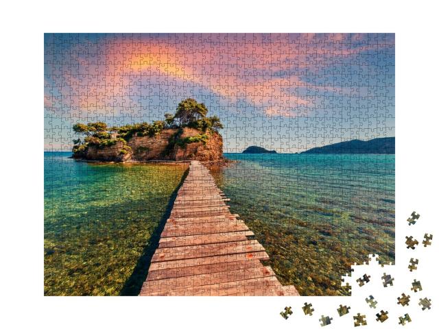Puzzle de 1000 pièces « Lever de soleil sur Port Sostis »
