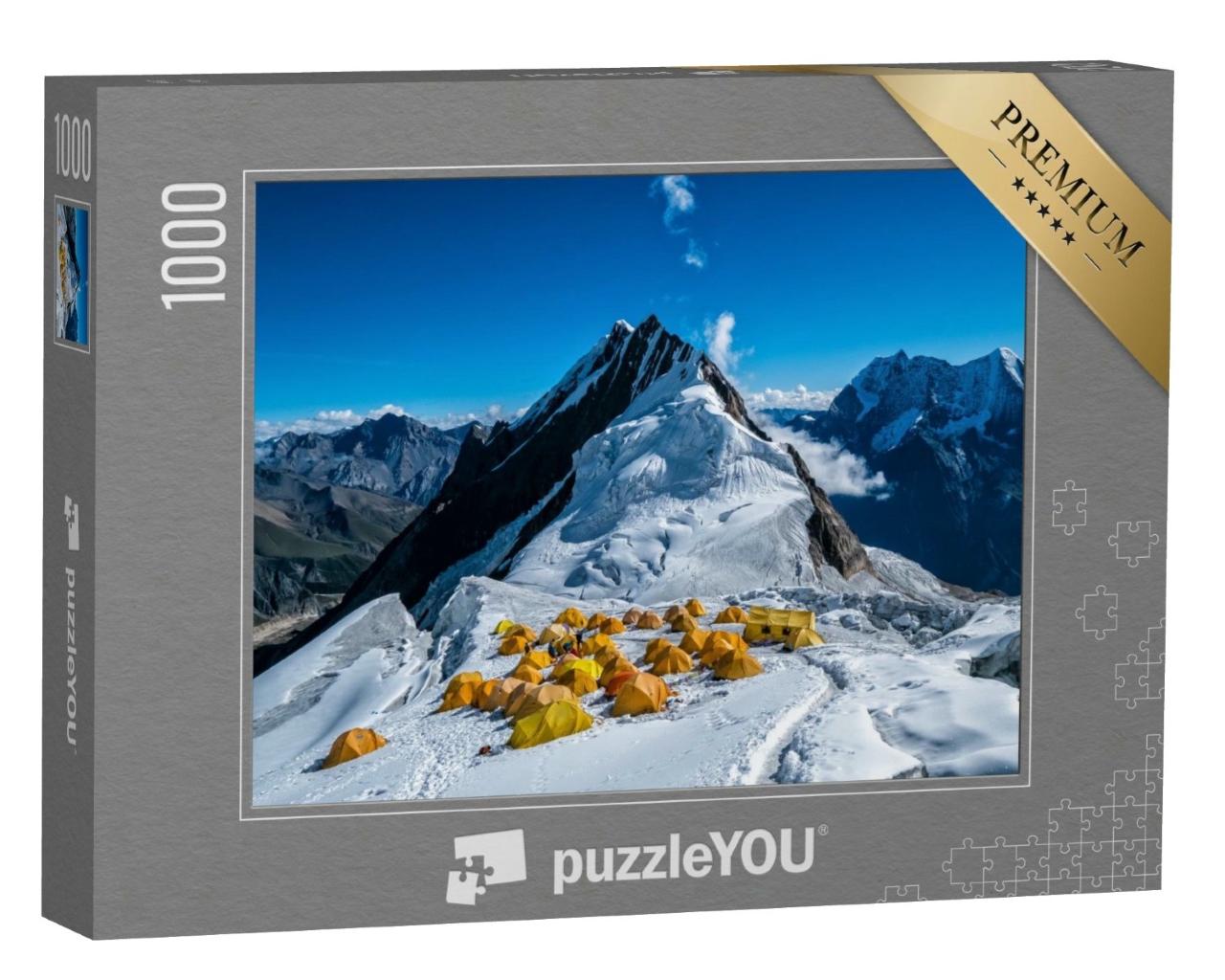 Puzzle de 1000 pièces « Camp d'altitude au sommet du Manaslu dans les montagnes de l'Himalaya »