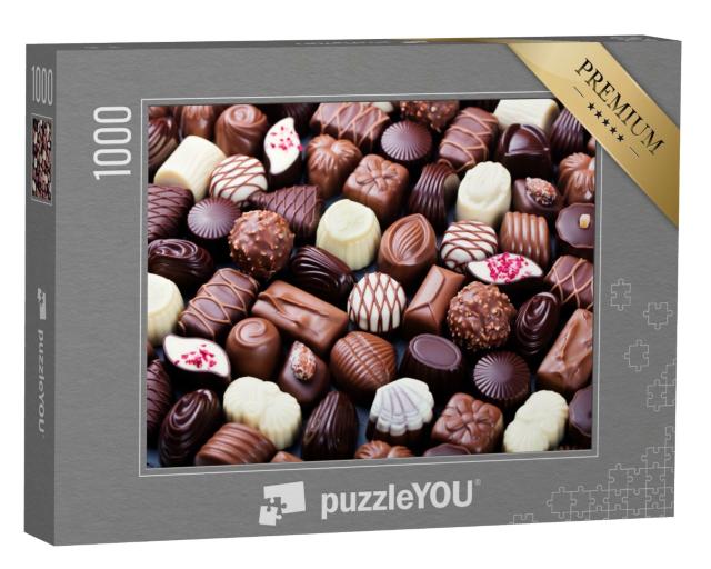 Puzzle de 1000 pièces « Une sélection de pralines au chocolat, délicieuses et faites maison »