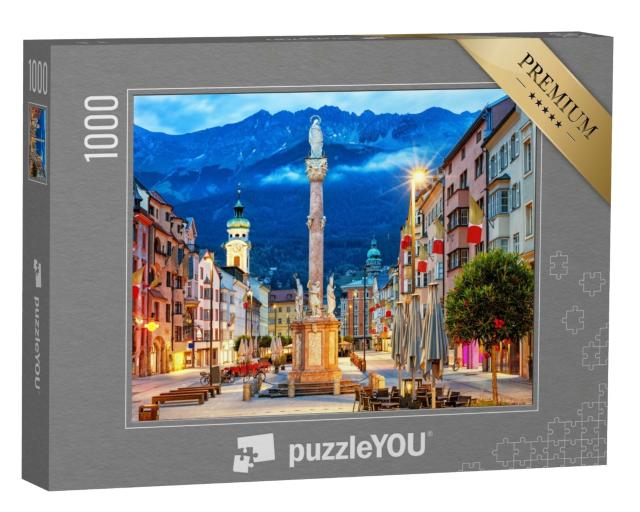Puzzle de 1000 pièces « Innsbruck : vieille ville dans les montagnes alpines du Tyrol »