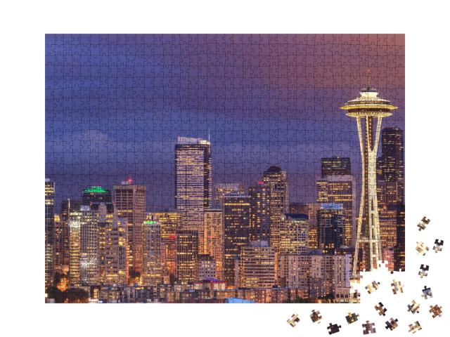Puzzle de 1000 pièces « Skyline de Seattle, Washington, États-Unis »