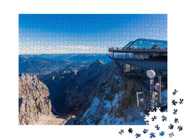 Puzzle de 1000 pièces « Panorama de la Zugspitze, la plus haute montagne d'Allemagne »