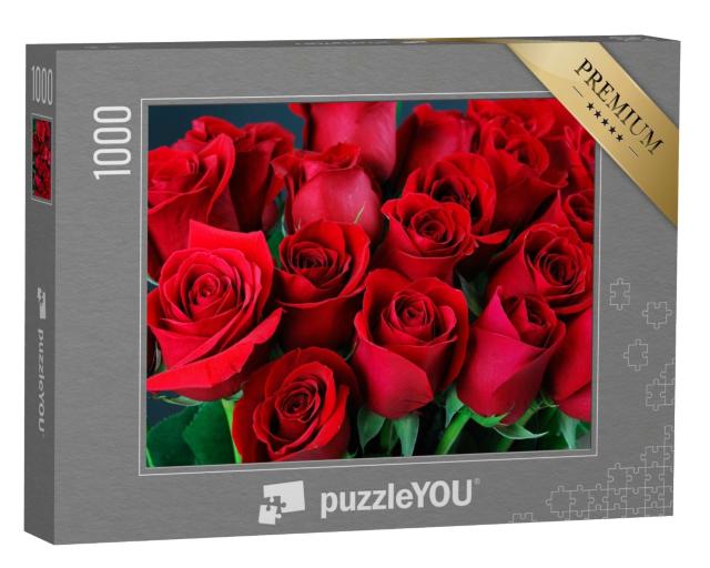 Puzzle de 1000 pièces « Un bouquet de roses rouges »