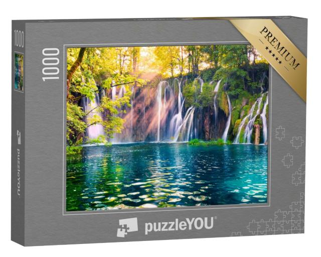Puzzle de 1000 pièces « Chute d'eau dans le parc national de Plitvice, Croatie »